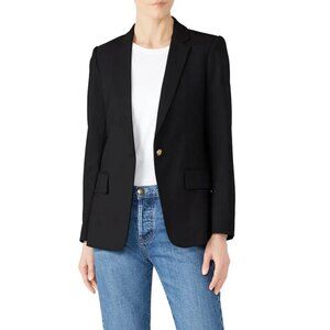 NWT!!! Borrem Club Monaco Wool Blend Tailored Blazer Fully Lined - Black - Sz 10